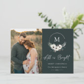 Winter Floral Monogram Hoop Wreatfoto (Staand voorkant)