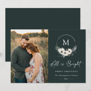 Winter Floral Monogram Hoop Wreatfoto