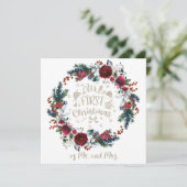 Winter Floral ons eerste kerstfeest als de heer en Kaart (Staand voorkant)