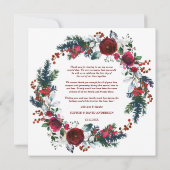 Winter Floral ons eerste kerstfeest als de heer en Kaart (Achterkant)