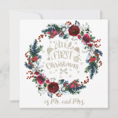 Winter Floral ons eerste kerstfeest als de heer en Kaart (Voorkant)