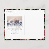 Winter Floral Pattern Black Kerstfoto Feestdagenkaart (Achterkant)