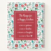 Winter Floral Pattern Holiday Recipbook Cookbook Notitieboek (Achterkant)