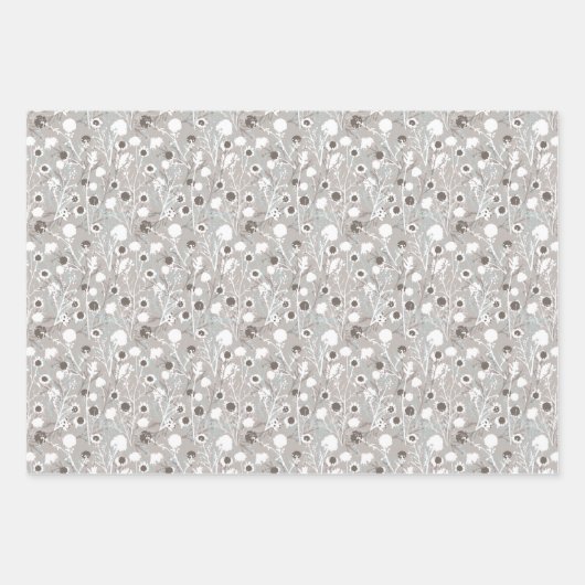 Winter Floral Pattern Inpakpapier Vel (Voorkant)