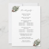 Winter Floral & Pine 2 huwelijksceremonie programm Kaart (Achterkant)