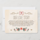 Winter Floral Pine Cone Kerstmis behalve datum Save The Date (Achterkant)