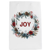 Winter Floral Pine Kegels Krans Medium Cadeauzakje (Voorkant)