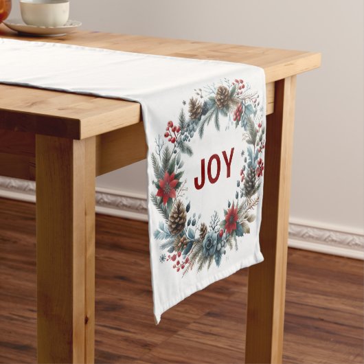 Winter Floral Pine Kegels Krans Medium Tafelloper (Voorbeeld)