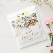 Winter Floral Pine Tree Baby shower Bedankzakje (Gezegeld)
