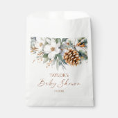 Winter Floral Pine Tree Baby shower Bedankzakje (Voorkant)
