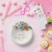 Winter Floral Pine Tree Baby shower Papieren Kommen (Feest)