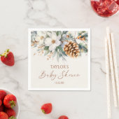 Winter Floral Pine Tree Baby shower Servet (Insitu)