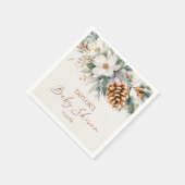 Winter Floral Pine Tree Baby shower Servet (Hoek)