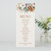 Winter Floral Pine Tree Vrijgezellenfeest Voedsel Menu (Staand voorkant)