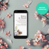 Winter Floral Poinsettia Waterverf bruiloft Kaart