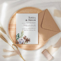 Winter Floral Poinsettia Waterverf bruiloft