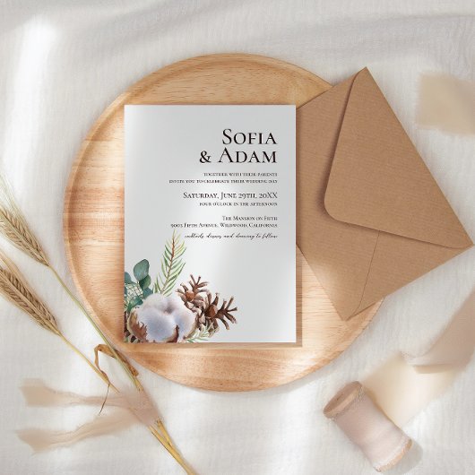 Winter Floral Poinsettia Waterverf bruiloft Kaart