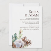 Winter Floral Poinsettia Waterverf bruiloft Kaart (Voorkant)