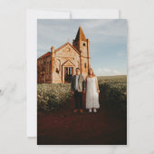 Winter Floral Poinsettia Waterverf bruiloft Kaart (Achterkant)