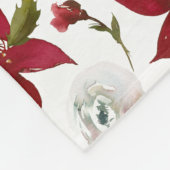 Winter Floral Poinsettia Waterverf Fleece Deken (Hoek)