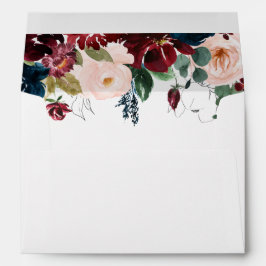 Winter Floral Return Address on Back Flap Envelope Envelop