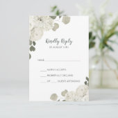 Winter Floral Simple Wedding RSVP-kaart RSVP Kaartje (Staand voorkant)