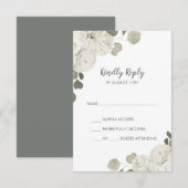 Winter Floral Simple Wedding RSVP-kaart RSVP Kaartje (Voorkant / Achterkant)