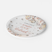 Winter Floral Snowflake ONEderland 1e verjaardag Papieren Bordje (Gekanteld)