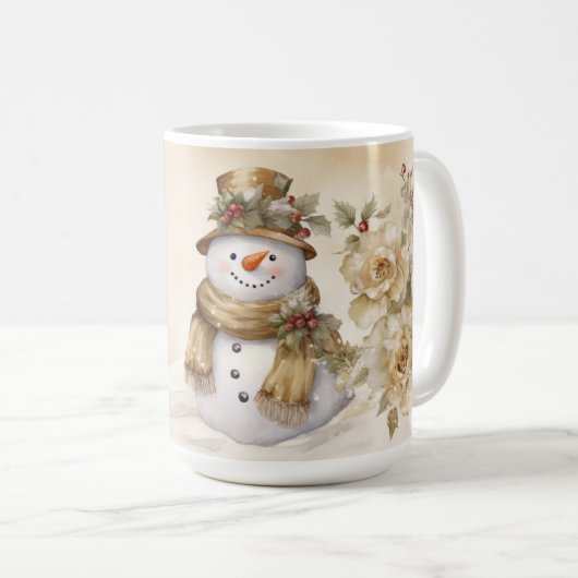 Winter Floral Snowman Mok (Voorkant rechts)