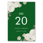 Winter Floral | Tafelnummers groene bruiloften (Achterkant)