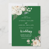 Winter Floral | Uitnodiging tot groene informele w (Voorkant)