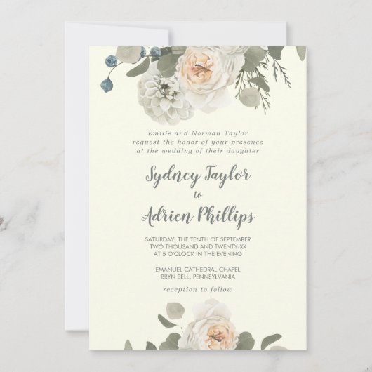 Winter Floral | Uitnodiging tot het indienen van f (Voorkant)