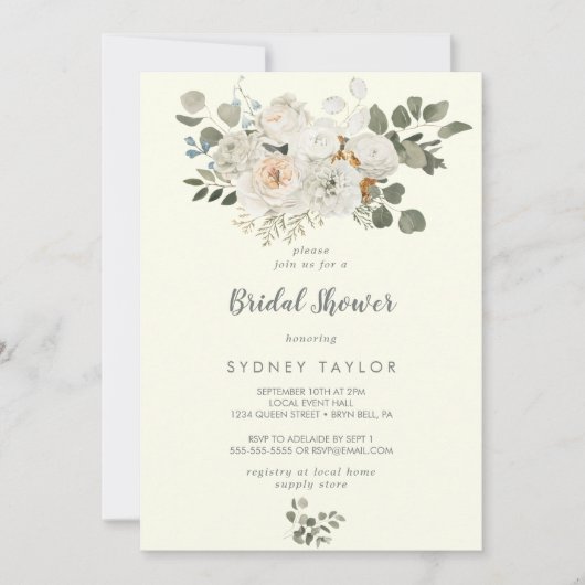 Winter Floral | Uitnodiging uit de Ivory Bridal-do (Voorkant)