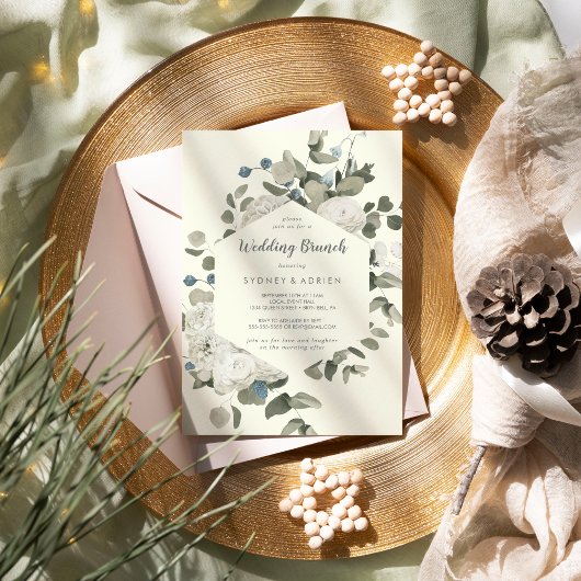 Winter Floral | Uitnodiging voor Ivory Wedding Bru