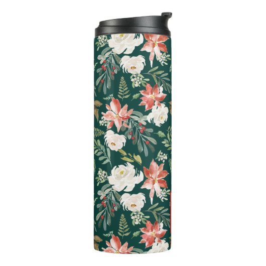 Winter Floral | Vakantiemonogram Thermosbeker (Gedraaid links)