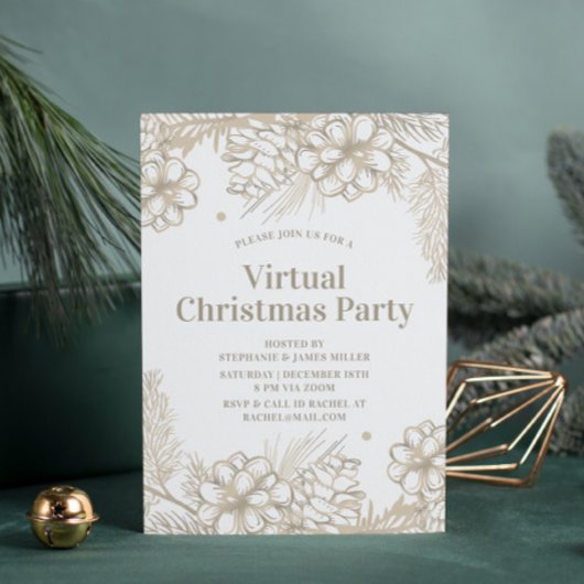 Winter Floral virtuele kerstfeestdag online Kaart
