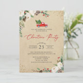 Winter Floral  Vrachtkerstfeest Kaart (Staand voorkant)