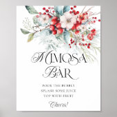 Winter Floral Vrijgezellenfeest Mimosa Bar Poster (Voorkant)