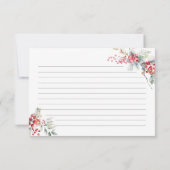 Winter Floral Vrijgezellenfeest Recept Kaart (Achterkant)