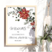 Winter Floral Vrijgezellenfeest Welkom Poster