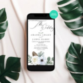 Winter Floral Waterverf bruiloft Kaart