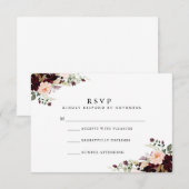 Winter Floral Waterverf RSVP Kaartje (Voorkant / Achterkant)