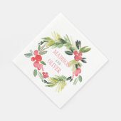Winter Floral Waterverf Wreath | Weddenschap Servet (Hoek)