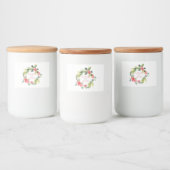 Winter Floral Waterverf Wreath | Weddenschap Voedselcontainer Etiket (Flessen)