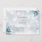 Winter Floral Wedding Details Informatie Kaart (Achterkant)