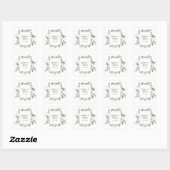 Winter Floral Wedding Envelope Seals Vierkante Sticker (Vel)