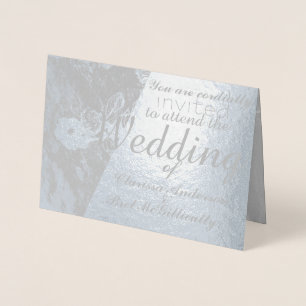 Winter Floral Wedding Folie Zwart-wit Foto Kaarten