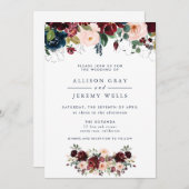 Winter Floral Wedding Kaart (Voorkant / Achterkant)