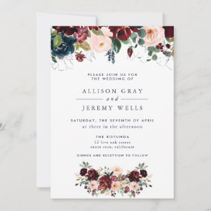 Winter Floral Wedding Kaart