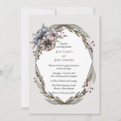 Winter Floral Wedding Kaart (Voorkant)